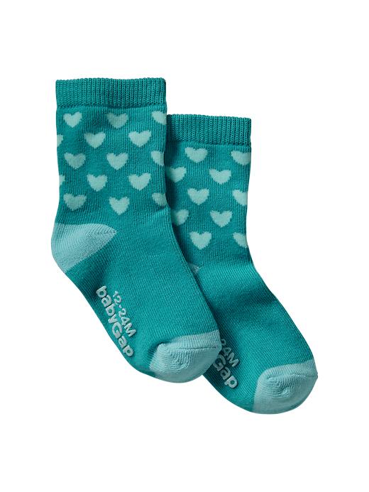 1 of 8 showing, with the color blue heart of product Graphic socks