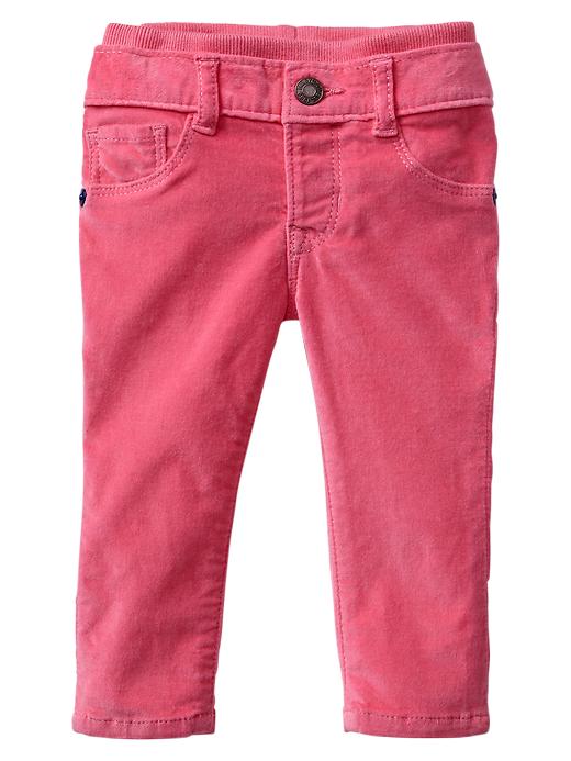 1 of 8 showing, with the color pink pop neon of product Velvet knit-waist skinny pants