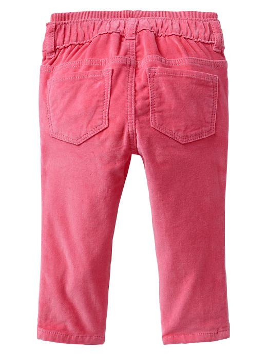 2 of 8 showing, with the color pink pop neon of product Velvet knit-waist skinny pants