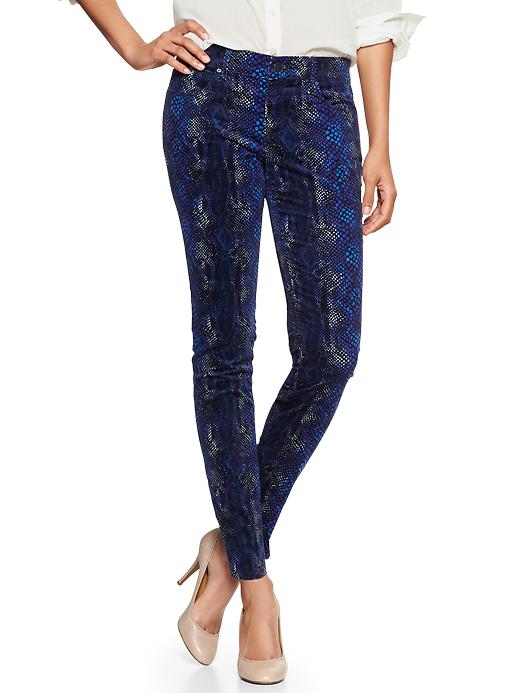 1 of 8 showing, with the color blue print of product 1969 snake print legging cords