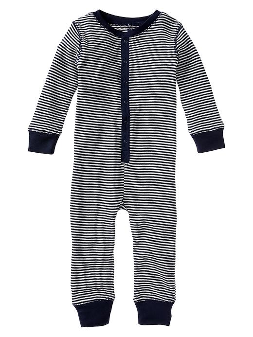 View large product image 1 of 1. Stripe thermal sleep one-piece