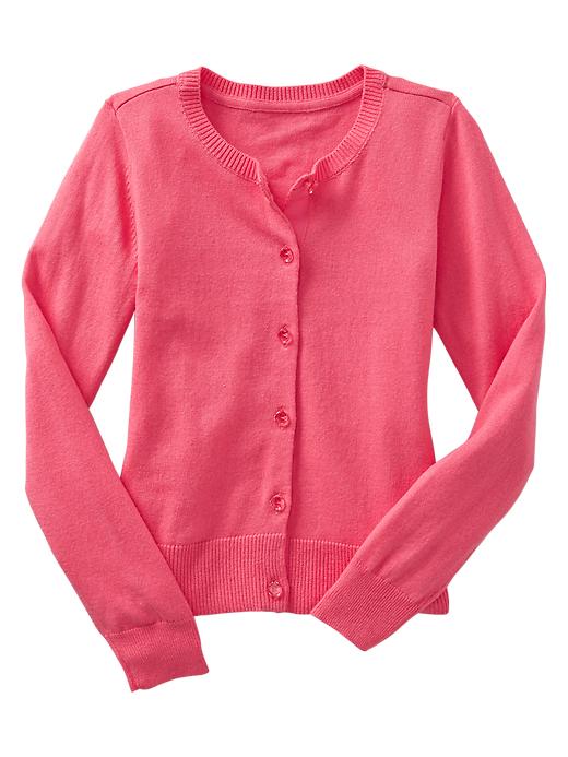 1 of 8 showing, with the color pink pop neon of product Crewneck cardigan