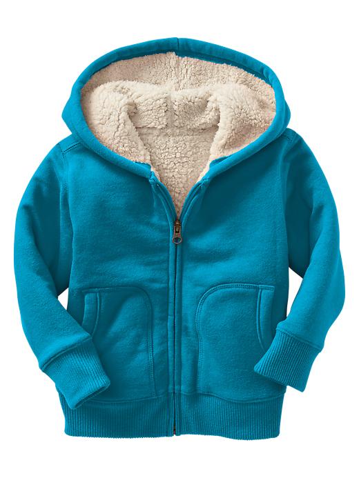 1 of 8 showing, with the color dynamic blue of product Cozy sherpa-lined zip hoodie
