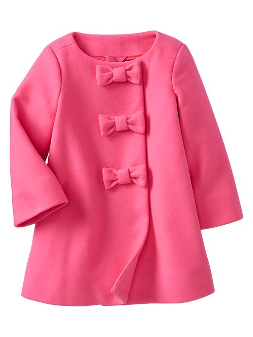 1 of 8 showing, with the color pink pop neon of product Wool bow coat
