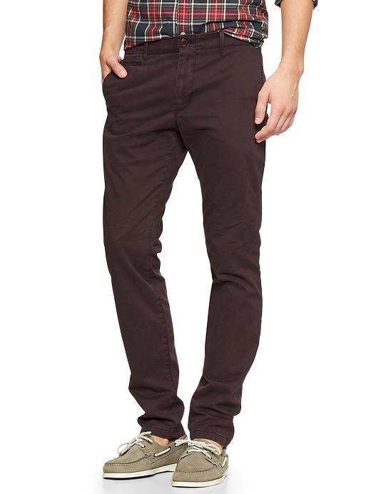 1 of 8 showing, with the color turkish coffee of product Lived-in skinny khaki