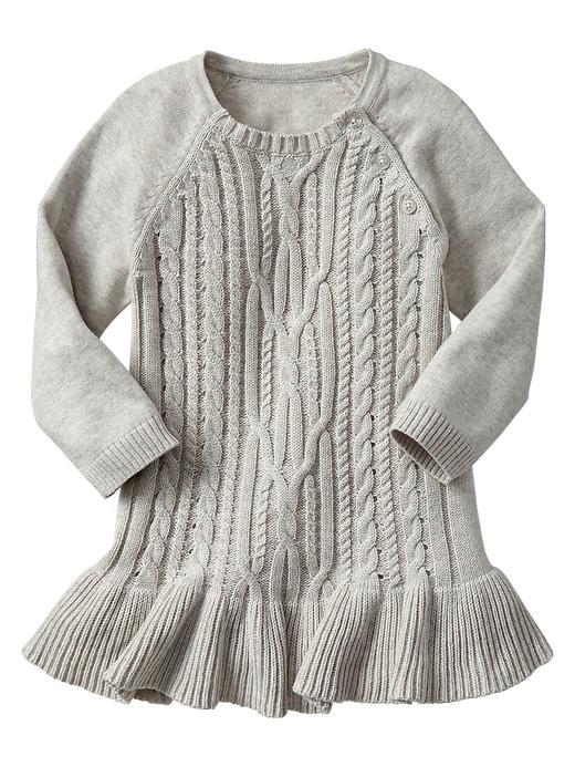 View large product image 1 of 1. Raglan cable knit dress