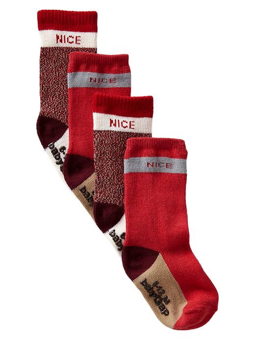 1 of 8 showing, with the color red of product Nice graphic stripe socks (2-pack)