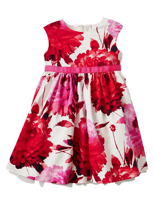 1 of 8 showing, with the color red floral print of product Flower dress