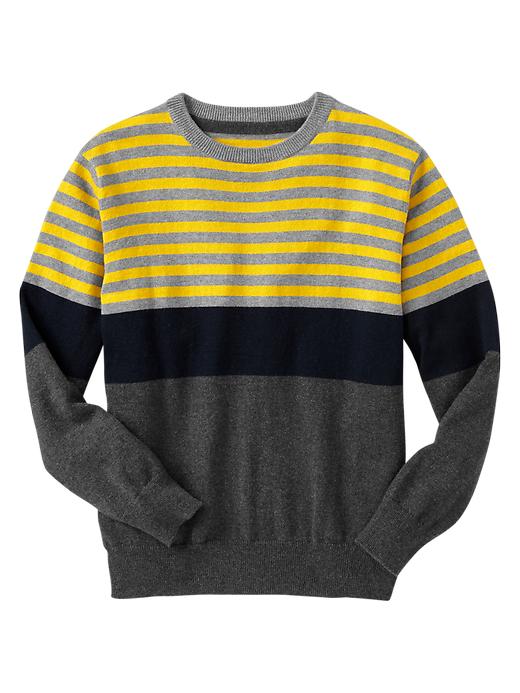 1 of 8 showing, with the color ariel yellow of product Colorblock striped sweater