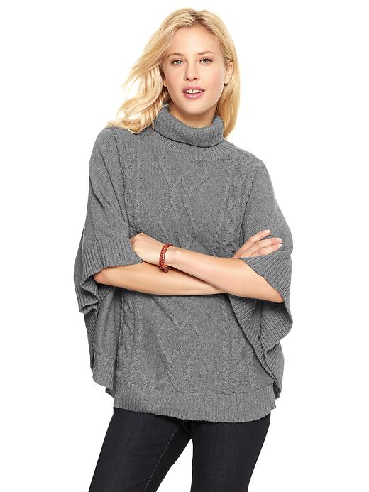 1 of 8 showing, with the color gray of product Cable poncho