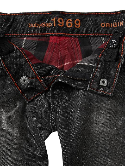 2 of 8 showing, with the color black denim of product Flannel-lined original fit jeans