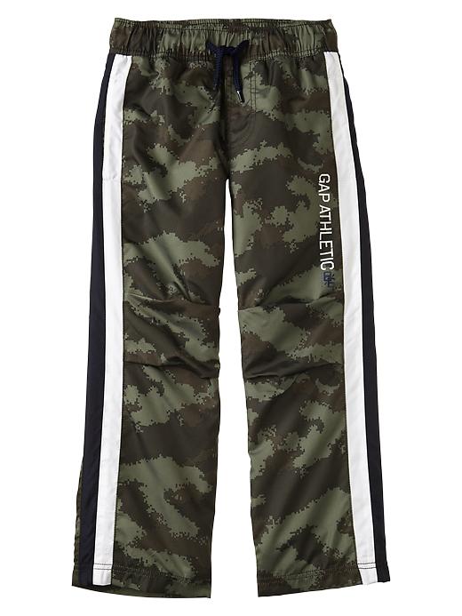 1 of 8 showing, with the color gray camo of product Side-stripe logo active pants