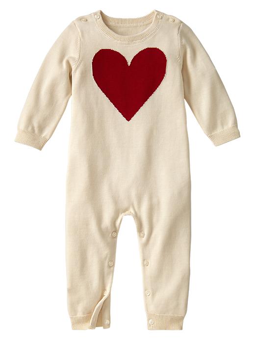 View large product image 1 of 1. Intarsia heart sweater one-piece