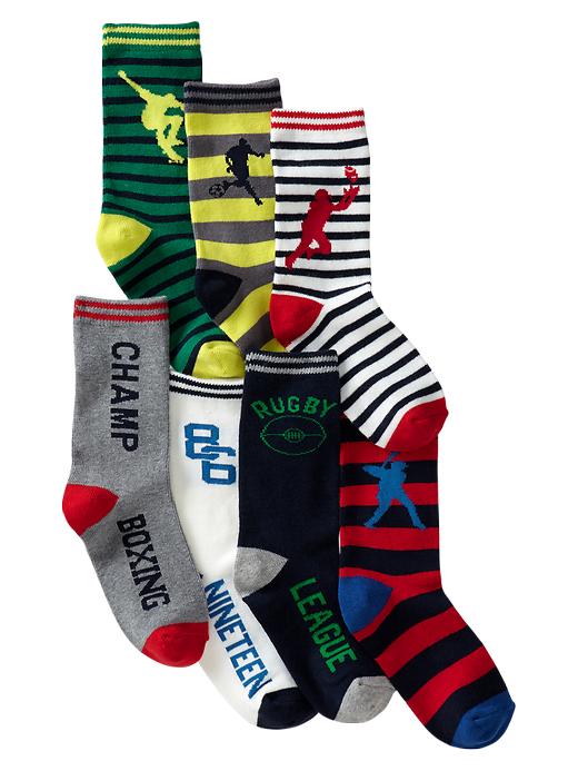 1 of 8 showing, with the color multi print of product Sport socks (7-pack)