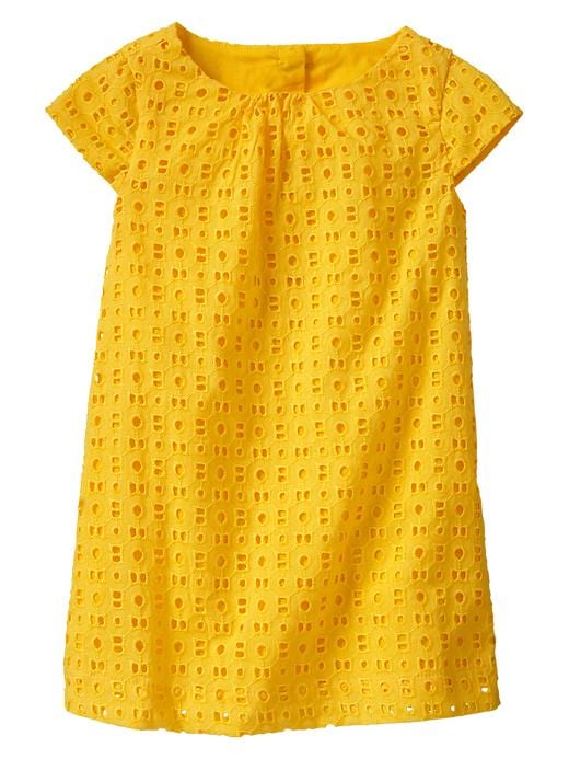 1 of 8 showing, with the color somas yellow of product Eyelet shift dress