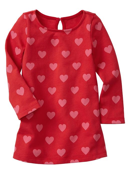 View large product image 1 of 1. Heart print shift dress