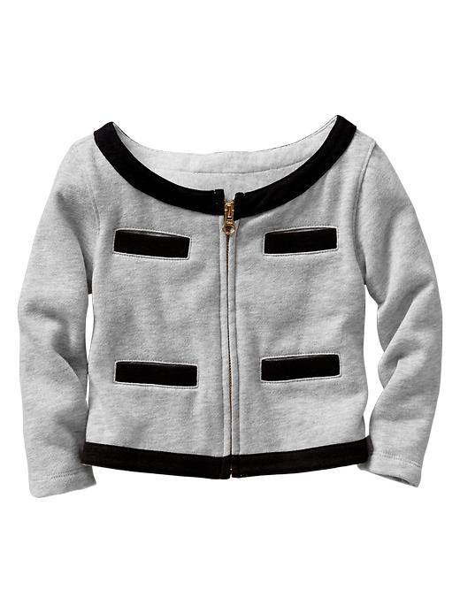 1 of 8 showing, with the color grey of product French terry contrast-trim jacket