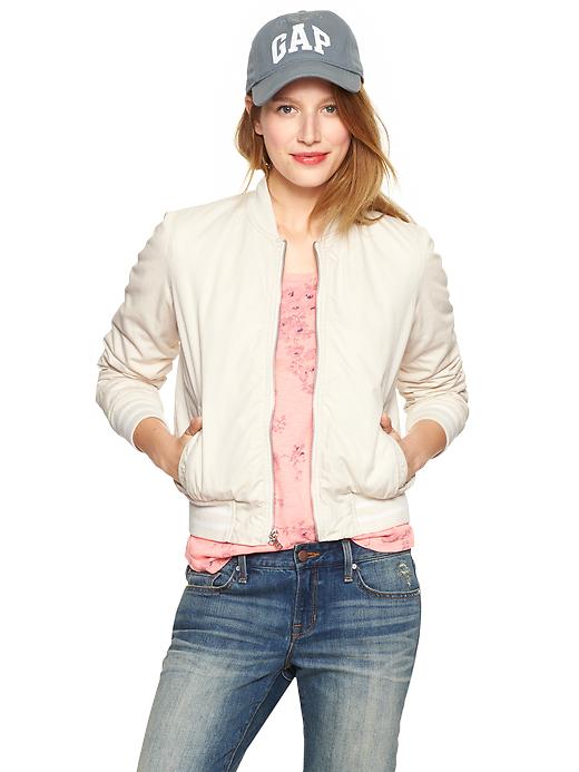 1 of 8 showing, with the color off white of product Bomber jacket