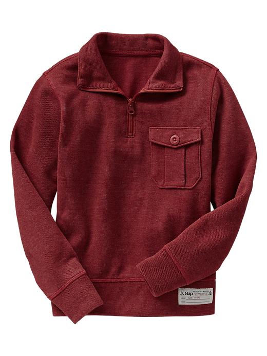 1 of 8 showing, with the color red of product Half-zip sweater