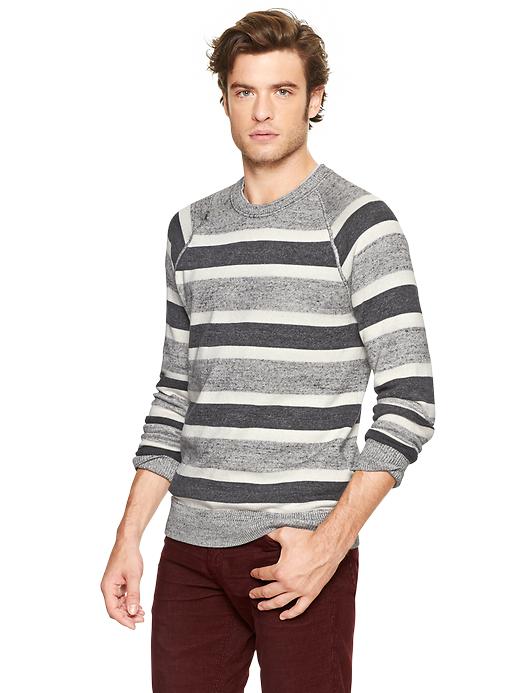 1 of 8 showing, with the color gray stripe of product Heathered striped sweater