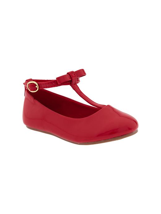 1 of 8 showing, with the color red wagon of product T-strap ballet flats