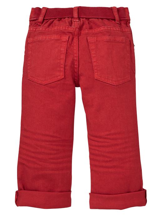 2 of 8 showing, with the color red of product Colored straight jeans