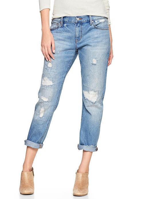 View large product image 1 of 3. 1969 destructed sexy boyfriend jeans