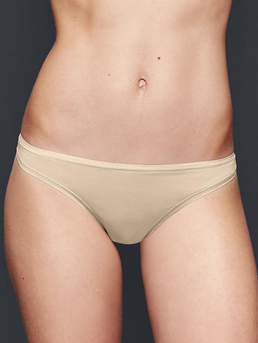 1 of 8 showing, with the color light nude of product Stretch cotton thong