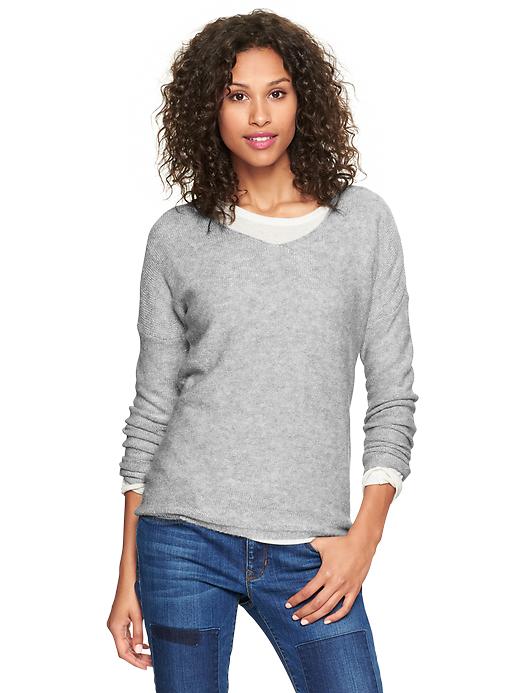 1 of 8 showing, with the color heather gray of product Sparkle circle-hem sweater