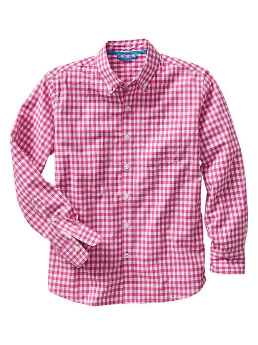 1 of 8 showing, with the color pink azalea of product Gingham shirt