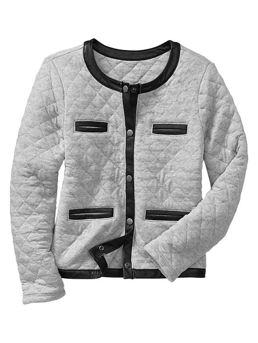 1 of 8 showing, with the color gray of product Quilted knit jacket
