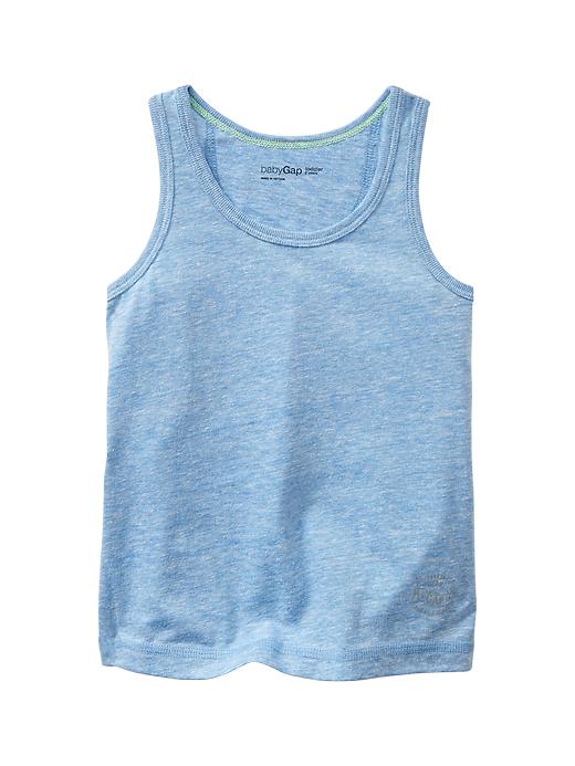 1 of 8 showing, with the color light blue heather of product Tri-blend tank