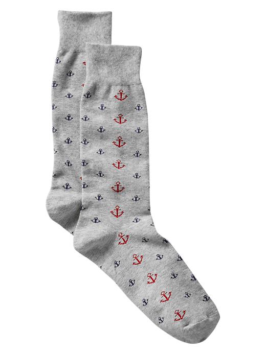 1 of 8 showing, with the color light gray heather of product Mini anchor socks