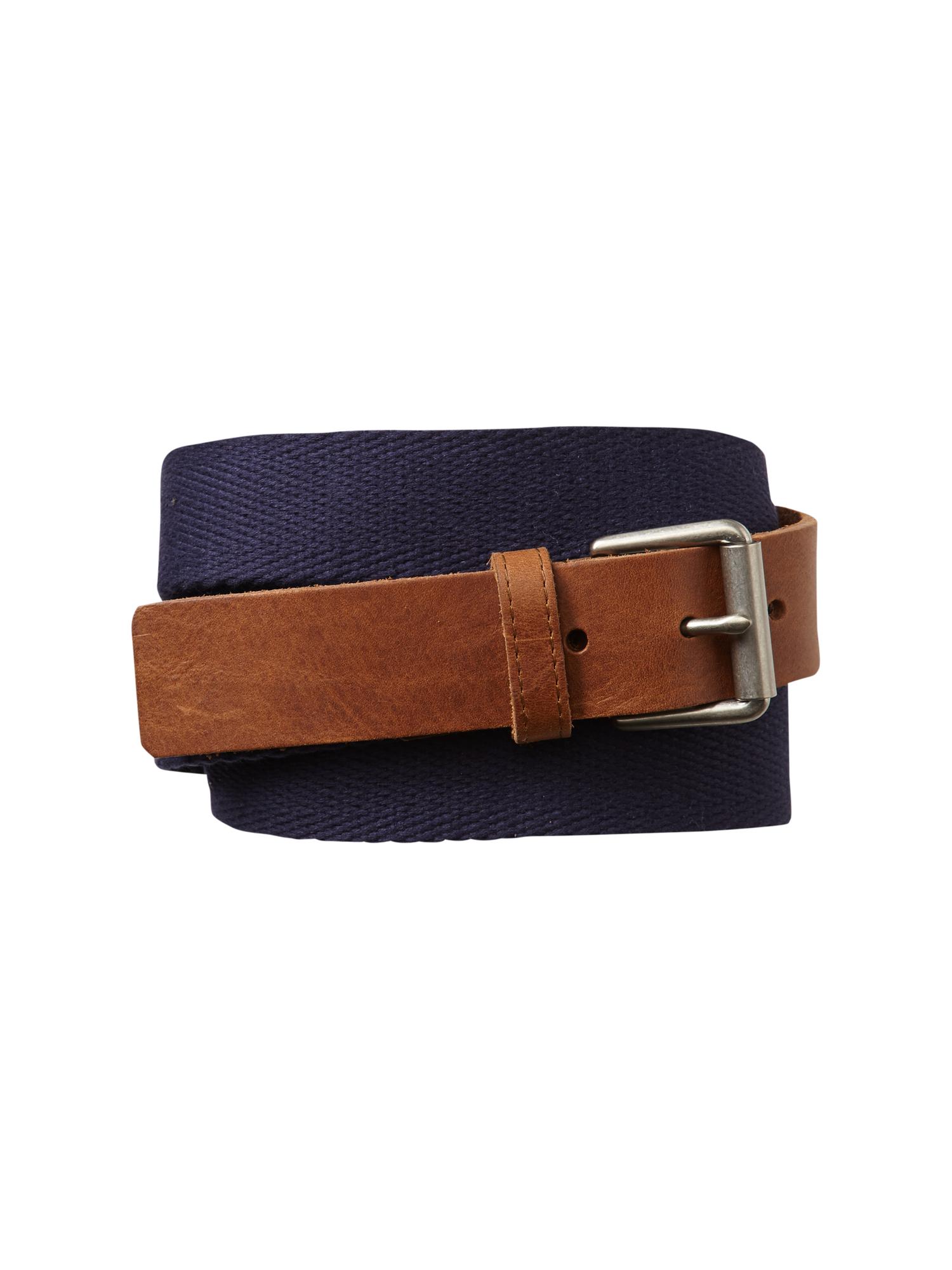 Мужской ремень Gap Mixed media belt, цвет: Тёмный Ночной