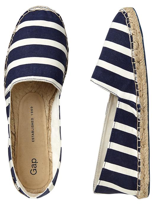 1 of 8 showing, with the color navy stripe of product Printed espadrille slip-ons