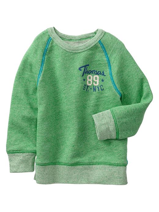 1 of 8 showing, with the color green heather of product Marled graphic sweatshirt