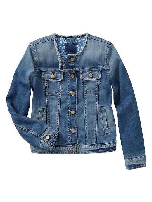 1 of 8 showing, with the color medium wash of product Destroyed denim jacket