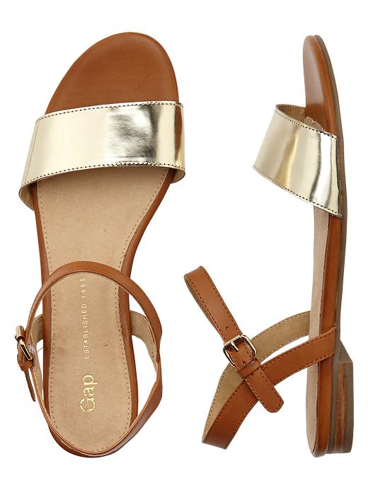 1 of 8 showing, with the color gold of product Classic leather sandals