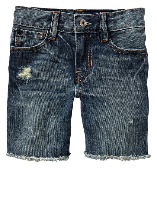 1 of 8 showing, with the color medium wash of product Frayed denim shorts