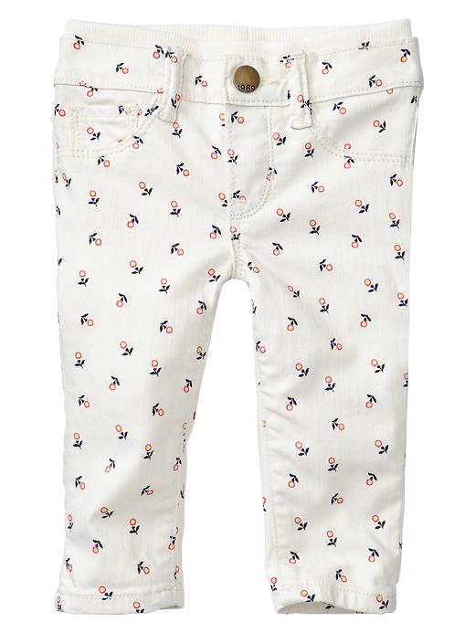 1 of 8 showing, with the color ivory frost of product Rosette pull-on skinny jeans