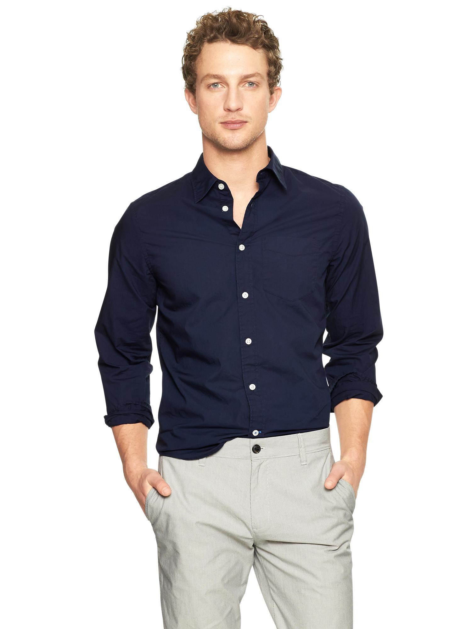 Lived-in wash solid shirt | Gap