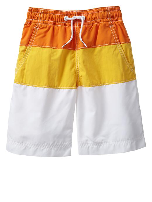 1 of 8 showing, with the color ORANGE PULP of product Colorblock swim trunks