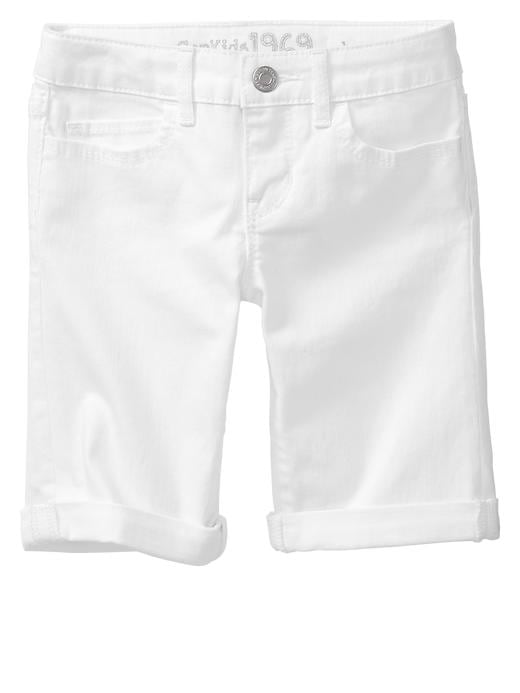 1 of 8 showing, with the color white denim of product 1969 denim bermuda shorts