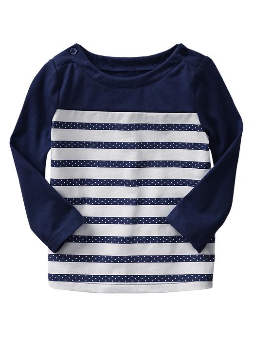 1 of 8 showing, with the color blue galaxy of product Dots & stripes T
