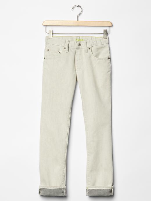 1 of 8 showing, with the color denim of product Kids Straight Jeans with Fantastiflex