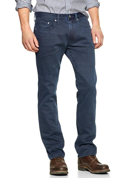 1 of 8 showing, with the color washed navy of product 1969 slim twill