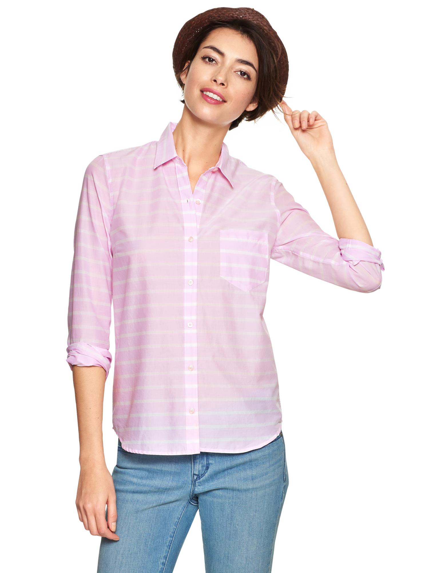 Fitted boyfriend stripe shirt Gap