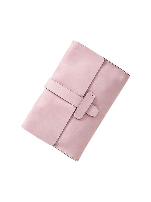 1 of 8 showing, with the color pink cameo of product Leather flap clutch