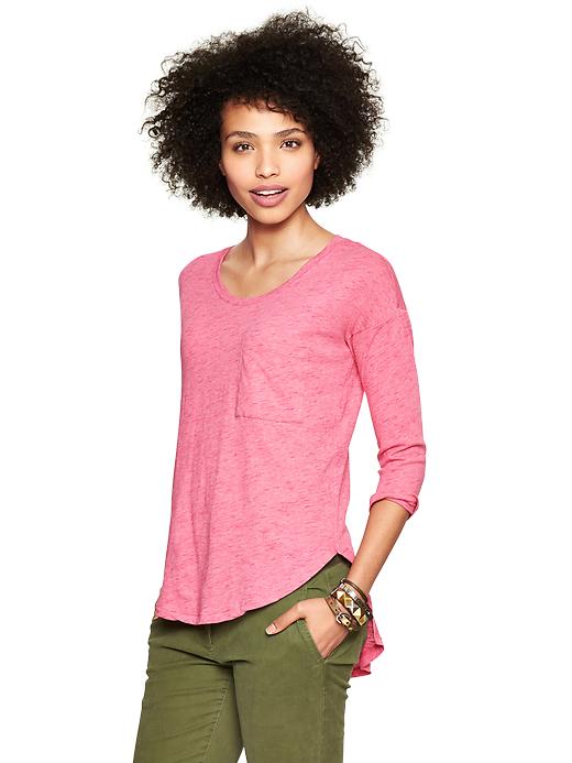 1 of 8 showing, with the color basic pink of product Heathered hi-lo tee