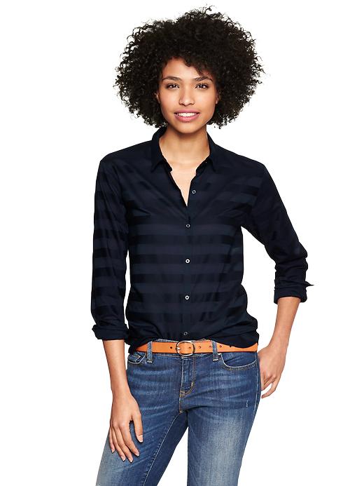 View large product image 1 of 1. Stripe dobby shirt